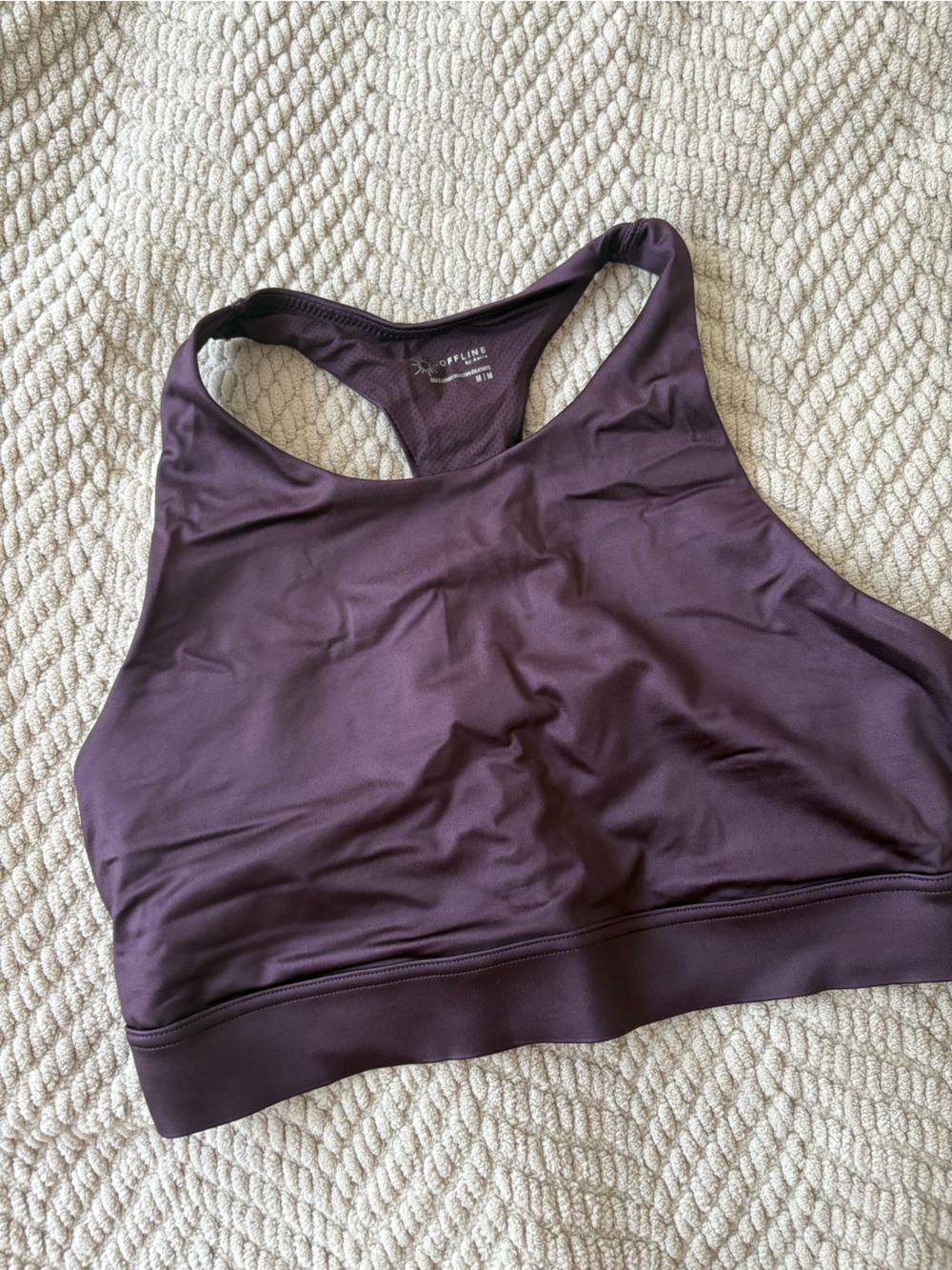 aerie Seamless Racerback Sports Bra in Plum